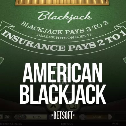 American Blackjack slot logo by Betsoft Gaming at LeBull Casino